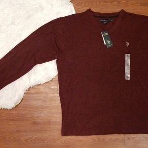 U.S. Polo Assn Mens XL Merlot Sweater Casual